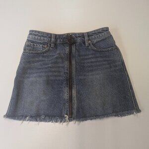 We The Free Zip Front Denim Mini Skirt Size 24